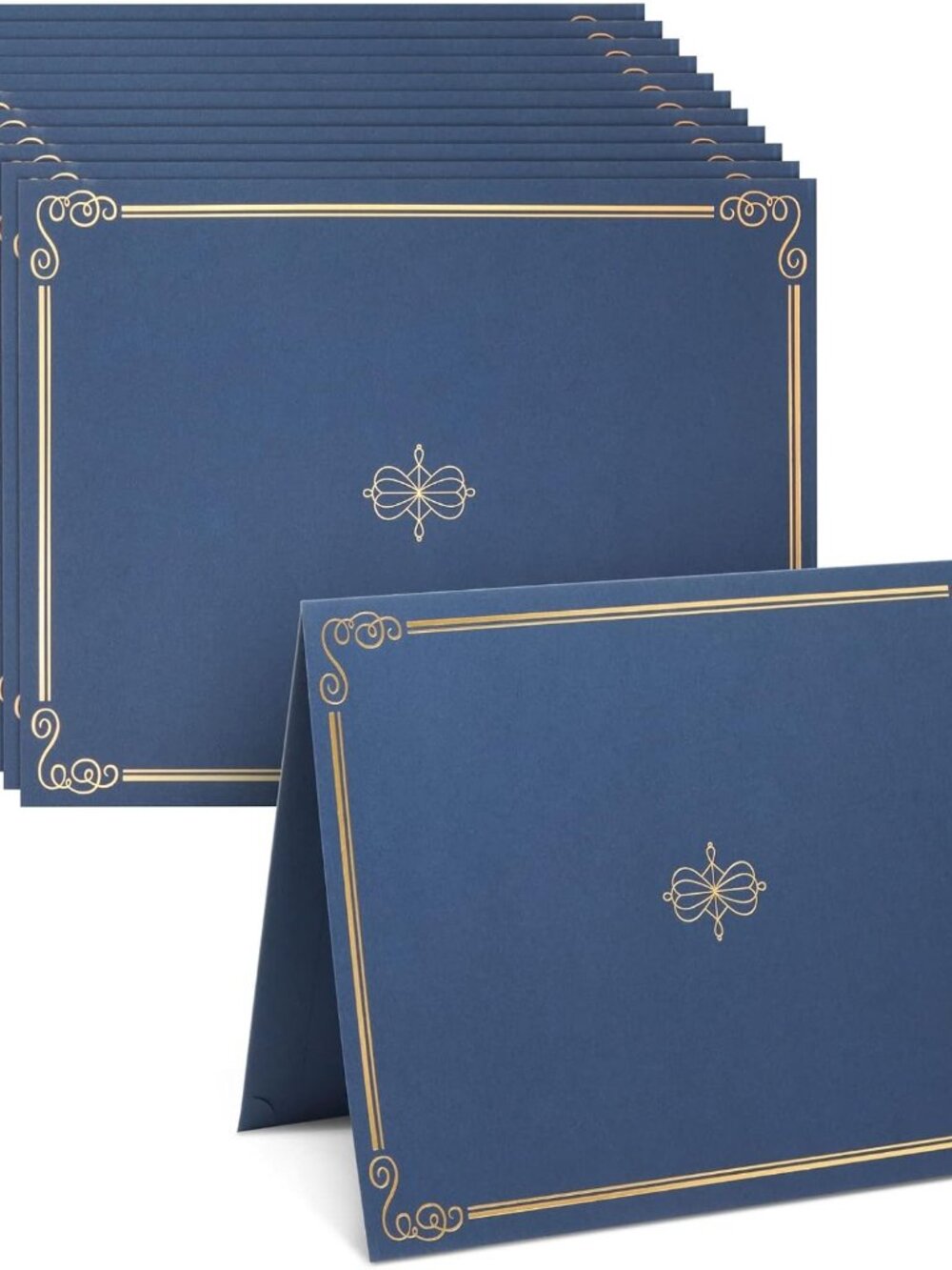 Certificate Holders - 24-Pack - Navy Blue Letter Size Award Folders - Certificat